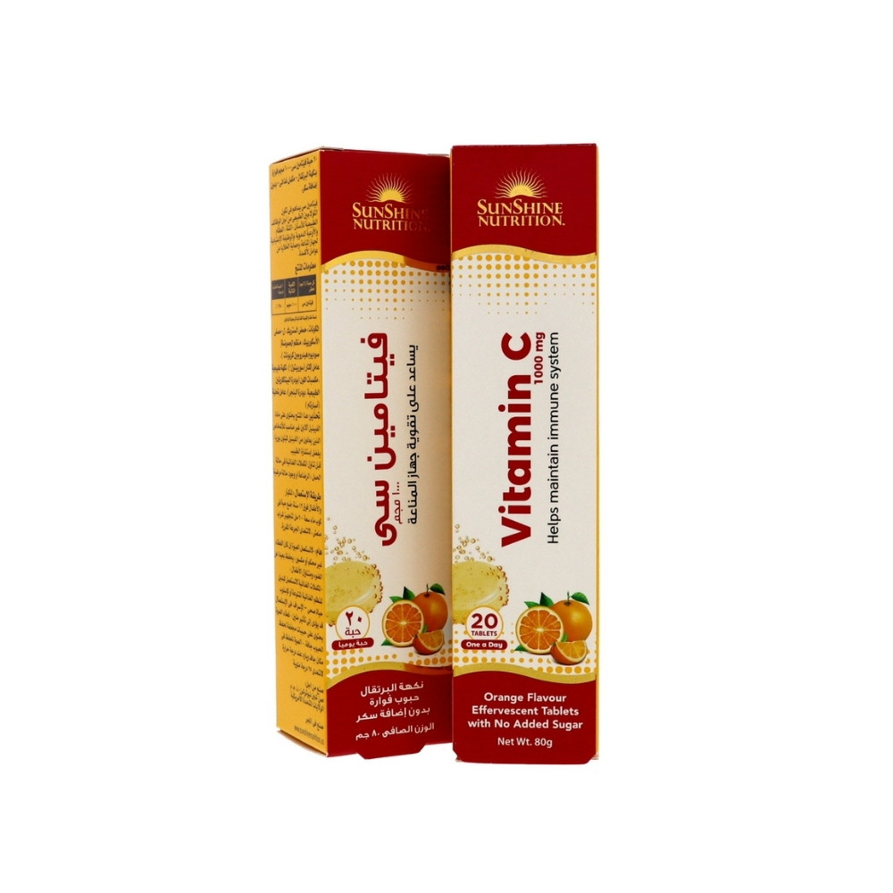 Sunshine Nutrition Vitamin C 1000mg Orange Flavor Effervescent - Value Pack 
